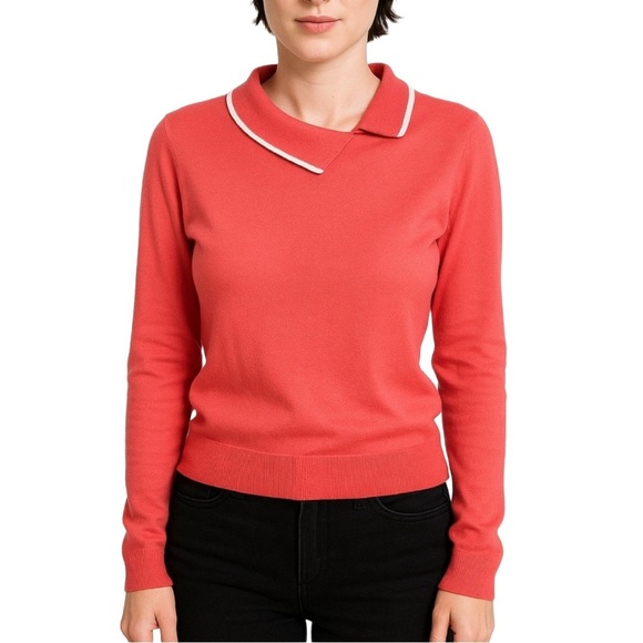 Vintage FOSSIL Wool Asymmetrical Collared Sweater - Picture 1 of 13